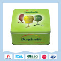 Hot sale nice and pretty square tin box cake packaging tin box